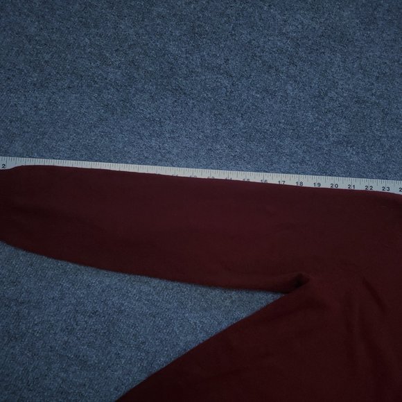 Express 100% Cashmere Small / Petite Burgundy V Neck Long Sleeve Sweater A17 - Picture 3 of 7
